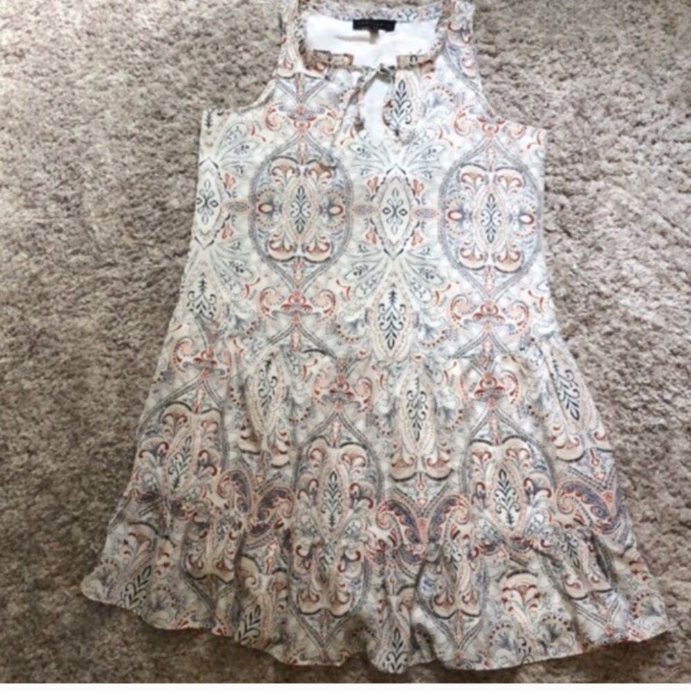 NWT sanctuary white red and blue printed dress